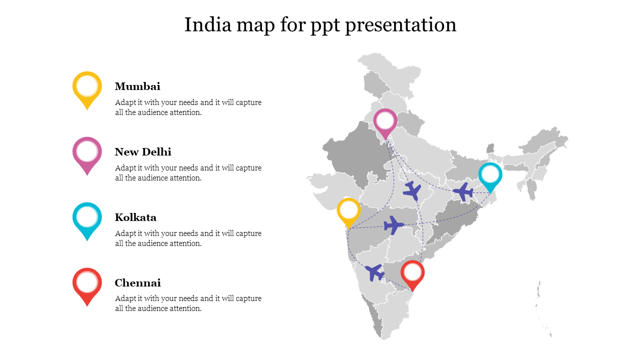 India Map For PPT Presentation Templates